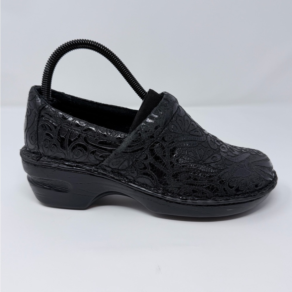 BOC Born Concept Leather Clogs Black Tooled Slip On Comfort Shoes Size 7M - Picture 3 of 14